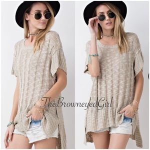 - 5🌟Oatmeal Over Sized Textured Sweater